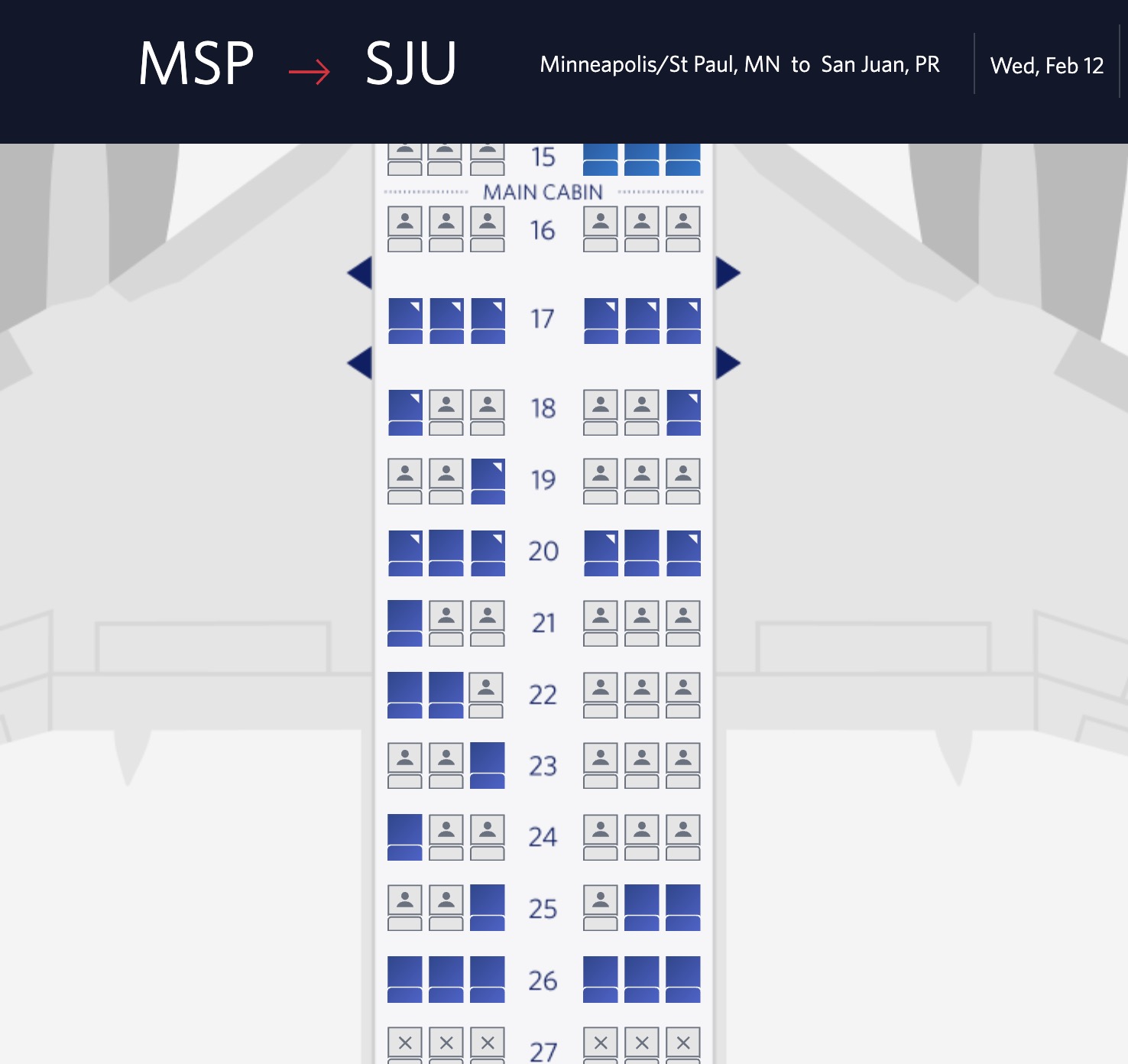 Seat map Delta